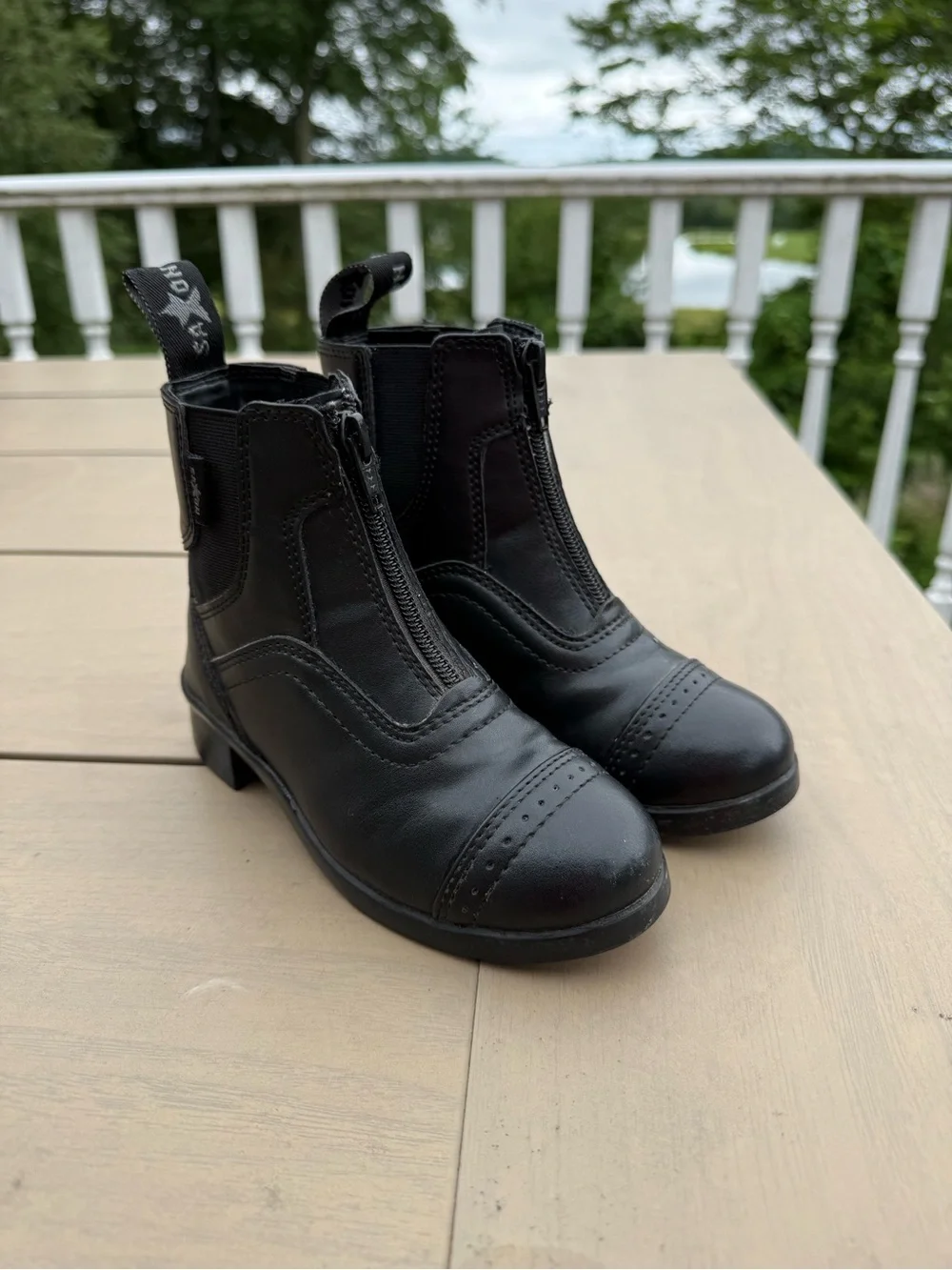 Black Saxon Front Zip Child Paddock Boots